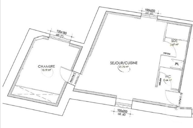 Appartement T2 à louer - 2 pièces - 37,26 m2 - Lucon - 85 - PAYS-DE-LOIRE