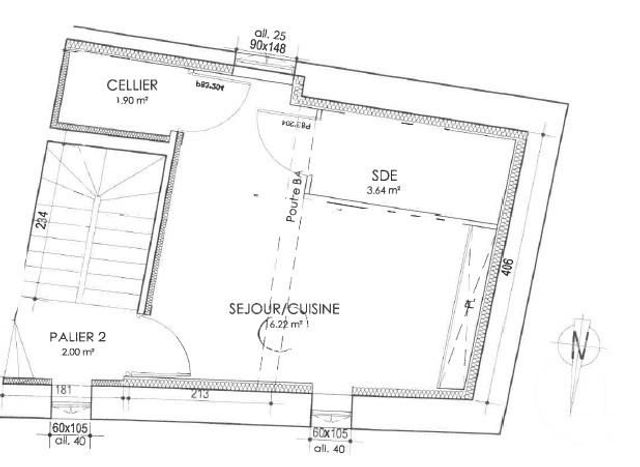 Appartement T1 à louer - 1 pièce - 21,76 m2 - Lucon - 85 - PAYS-DE-LOIRE