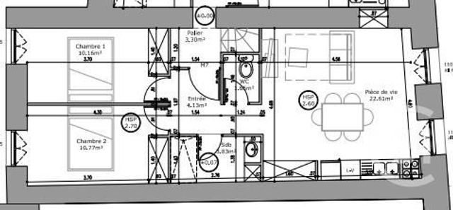 Appartement F3 &agrave; louer - 3 pi&egrave;ces - 45,69 m2 - Lucon - 85 - PAYS-DE-LOIRE